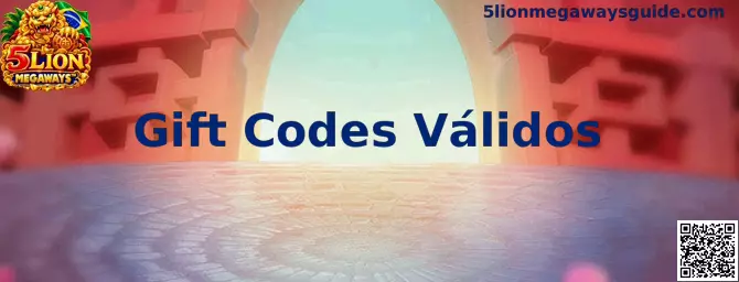 Painel Ilustrativo de Gift Codes Válidos para 5 Lion Megaways